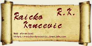 Raičko Krnčević vizit kartica
